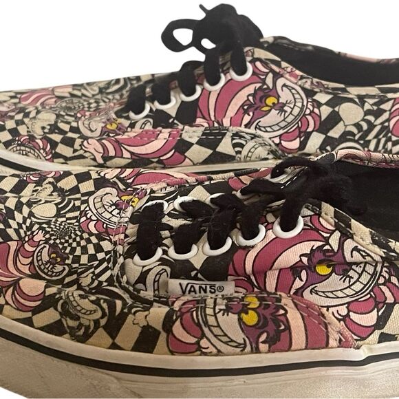 Disney Vans Alice in Wonderland Cheshire Cat Women’s Size 8 Sneakers Shoes Laces - Picture 13 of 15
